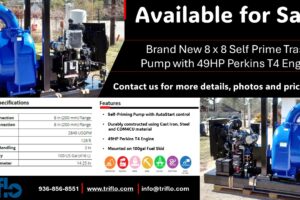 Self Priming Trash Pump with 49HP Perkins T4 Engine